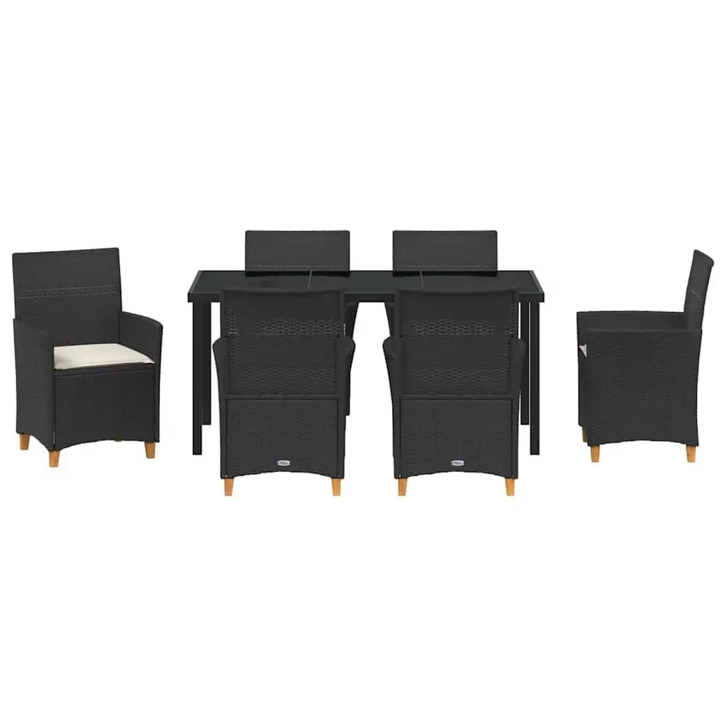 7-Piece Garden Dining Set in Black