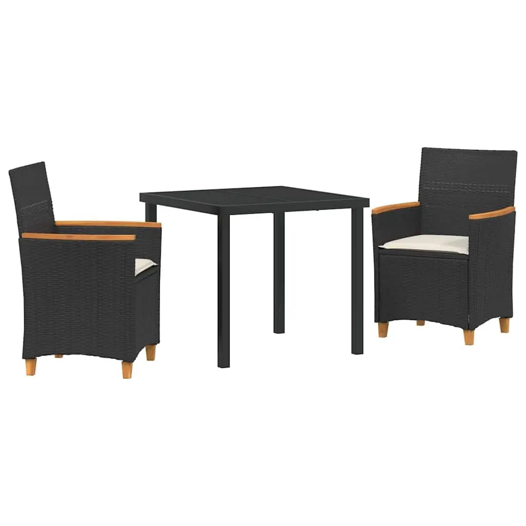 3-Piece Garden Dining Set with Steel Frame