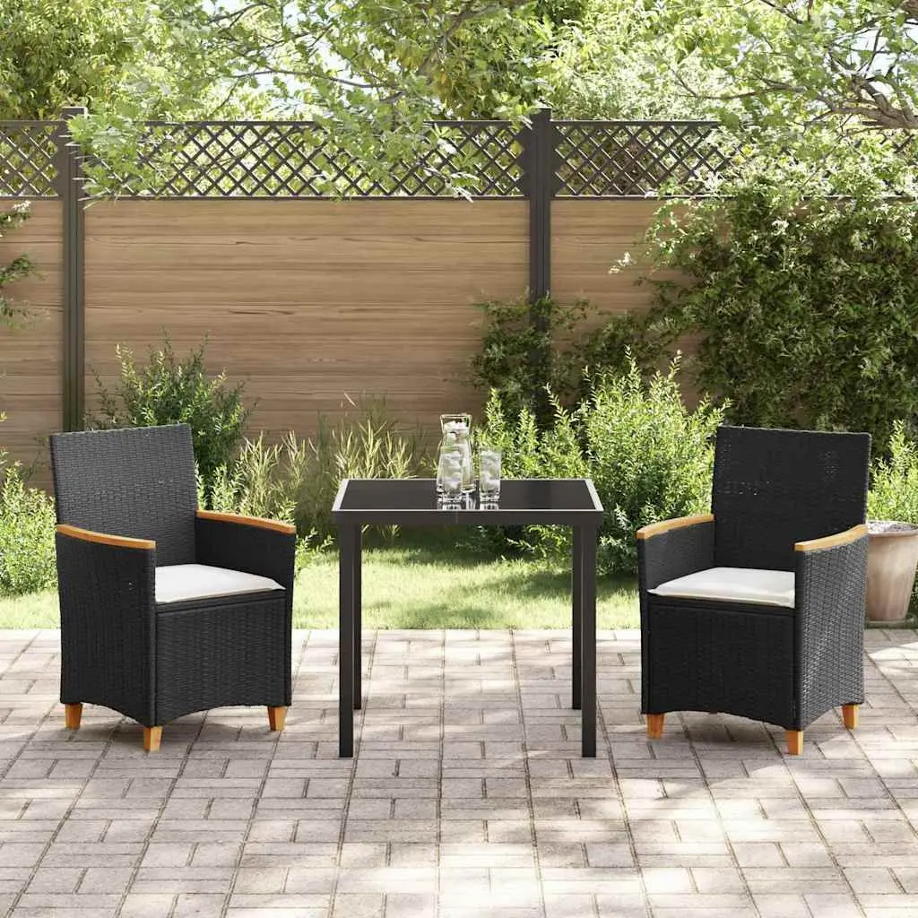 3-Piece Garden Dining Set with Steel Frame
