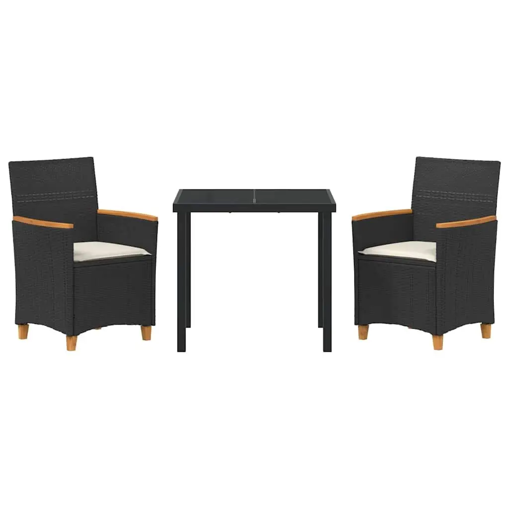 3-Piece Garden Dining Set with Steel Frame