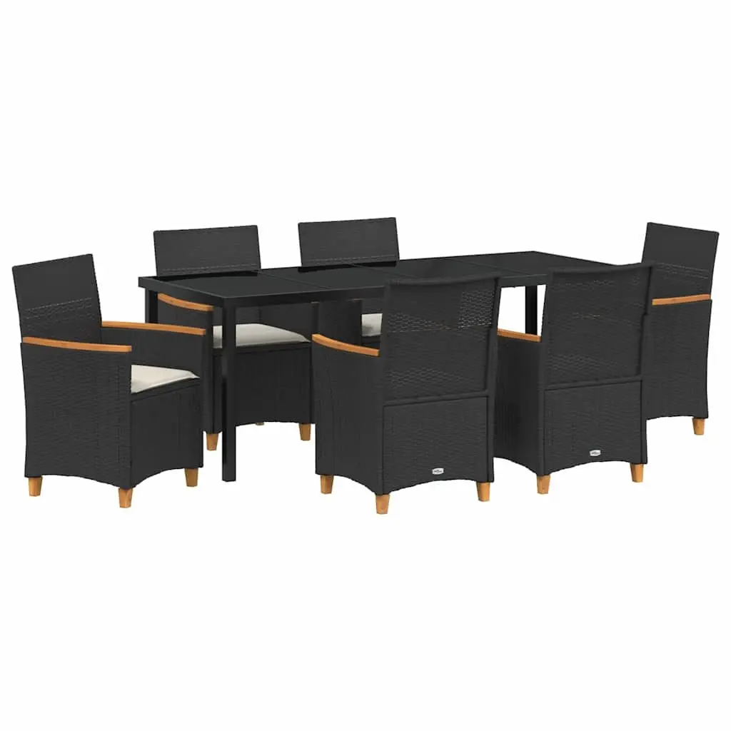 Black Outdoor 7-Piece Garden Dining Set