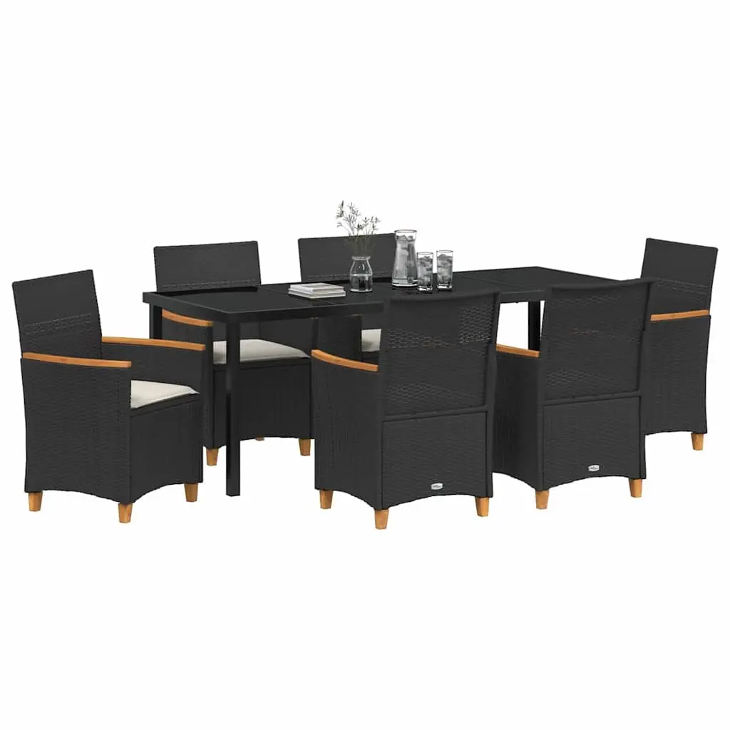 Black Outdoor 7-Piece Garden Dining Set