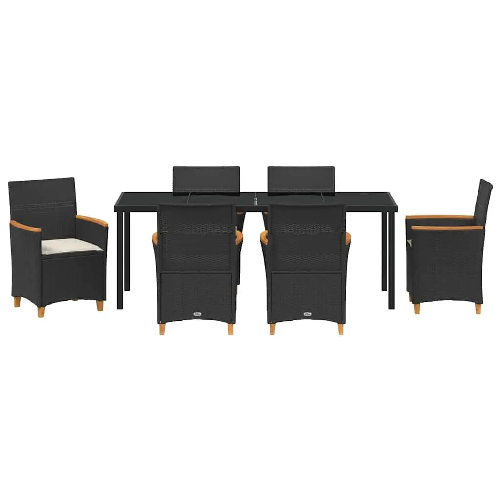 Black Outdoor 7-Piece Garden Dining Set