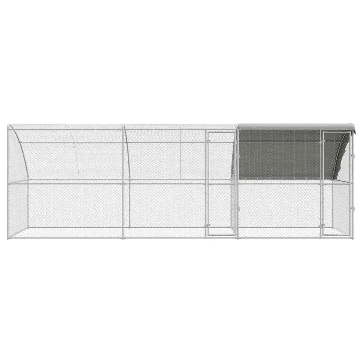 3-Piece Chicken Cage in Silver for Outdoor Use