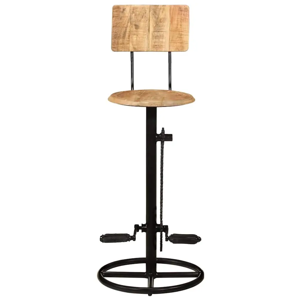 Solid Mango Wood Bar Stools 2 pcs Brown Kitchen Dining