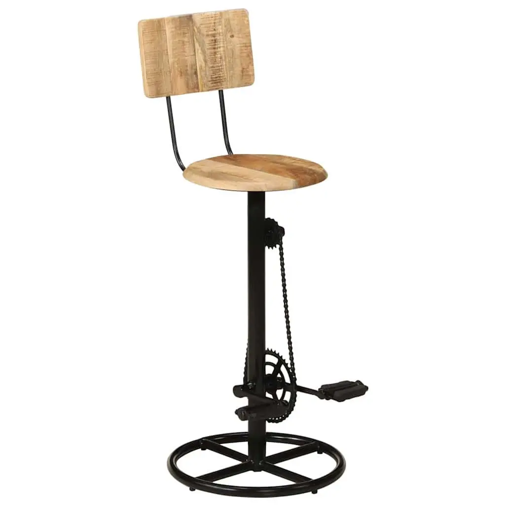 Solid Mango Wood Bar Stools 2 pcs Brown Kitchen Dining
