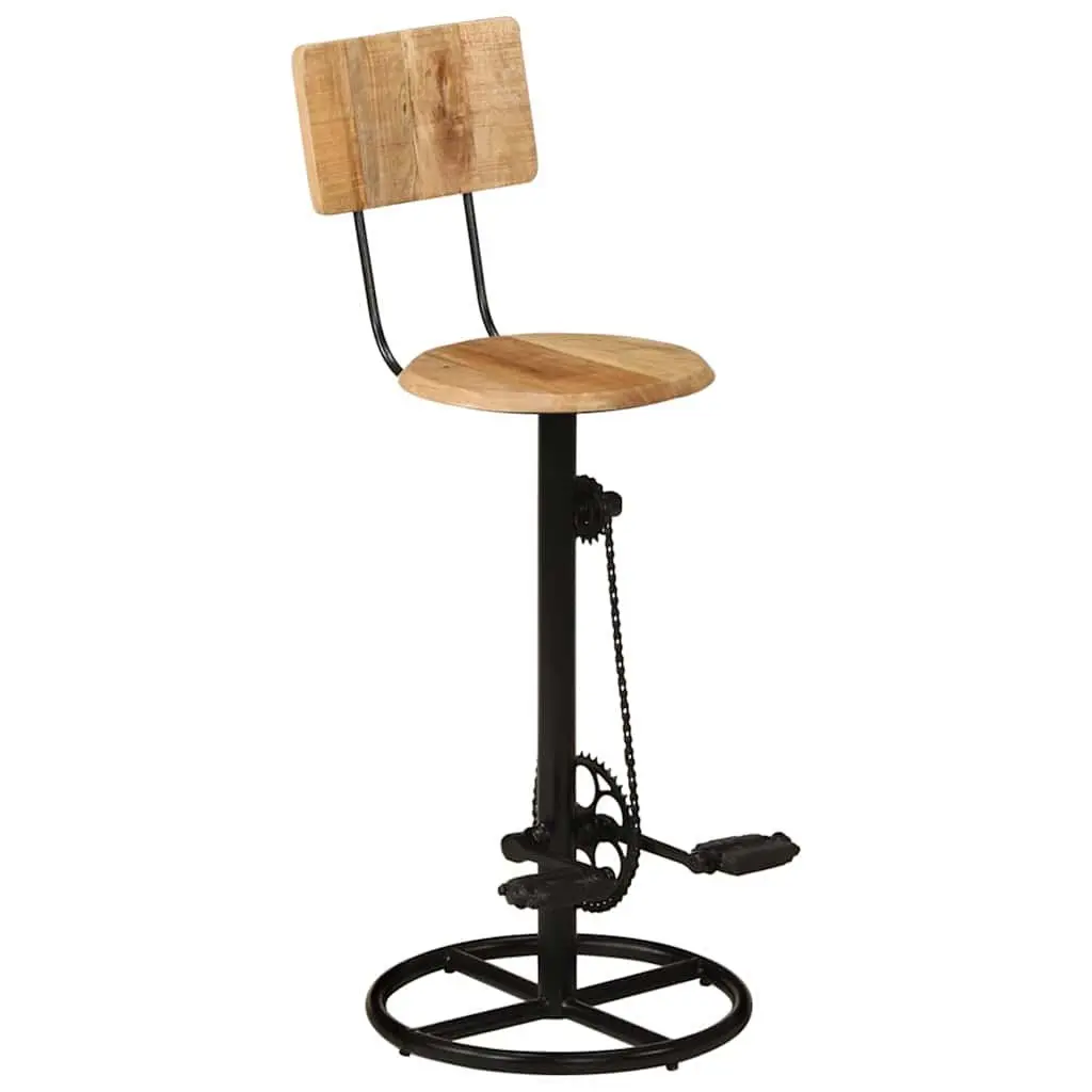Solid Mango Wood Bar Stools 2 pcs Brown Kitchen Dining