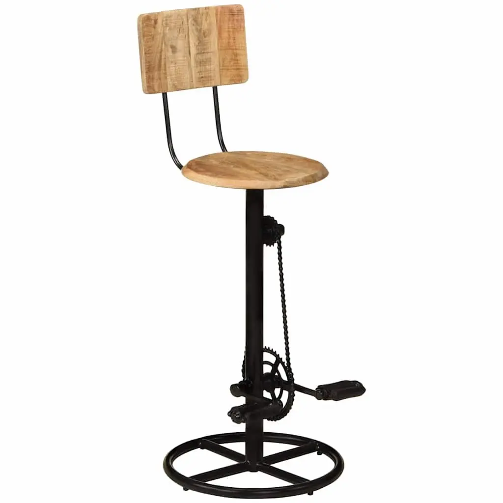 Solid Mango Wood Bar Stools 2 pcs Brown Kitchen Dining
