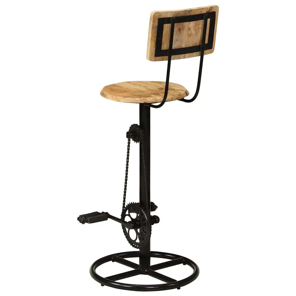 Solid Mango Wood Bar Stools 2 pcs Brown Kitchen Dining