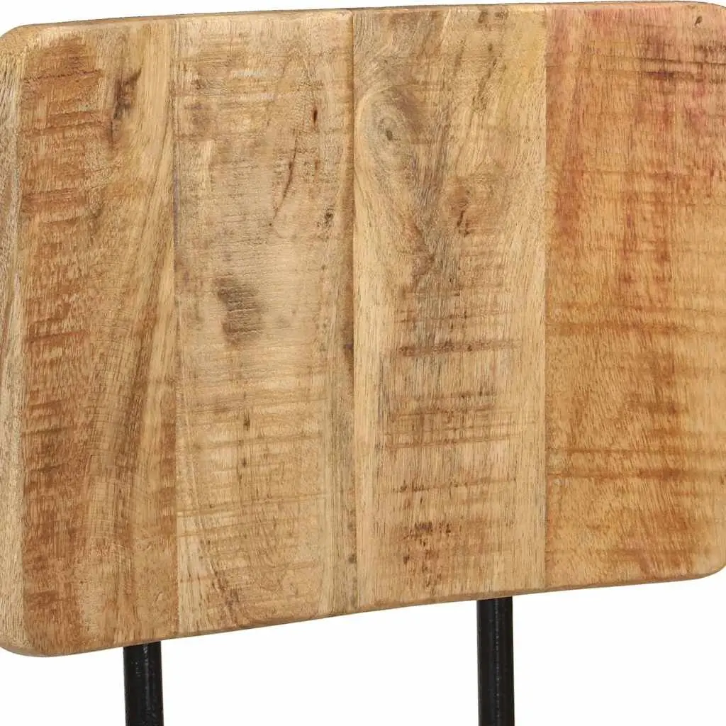 Solid Mango Wood Bar Stools 2 pcs Brown Kitchen Dining