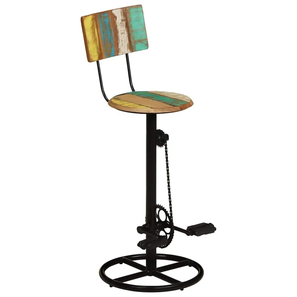 Bar Stools 2 pcs Solid Reclaimed Wood Kitchen Dining Room Seating Furniture