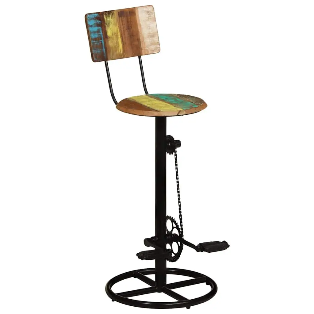 Bar Stools 2 pcs Solid Reclaimed Wood Kitchen Dining Room Seating Furniture