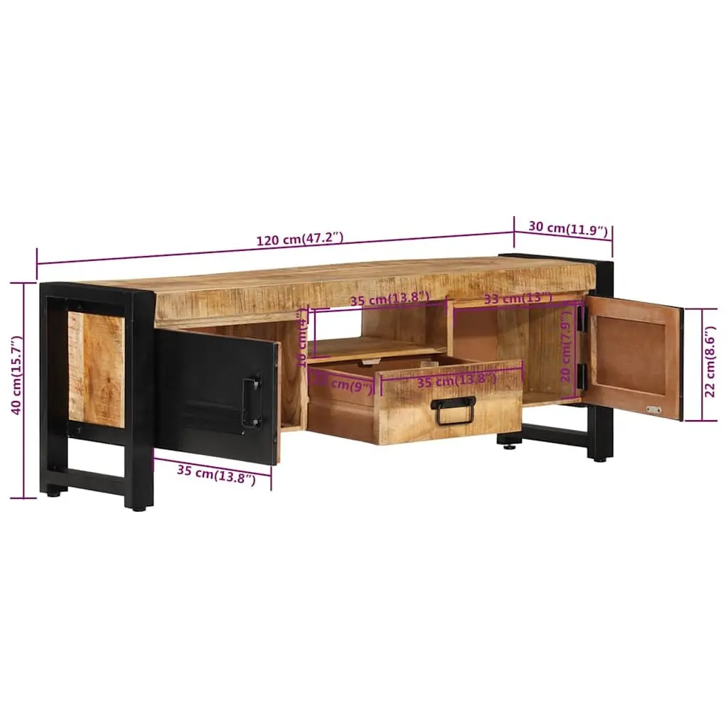 Solid Wood TV Cabinet 120x30x40 cm with Storage