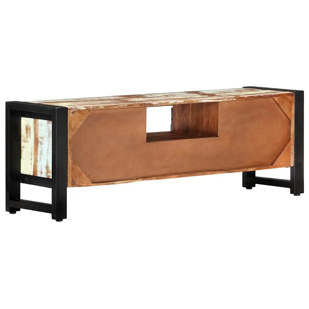 Solid Reclaimed Wood TV Cabinet with Doors & Drawer