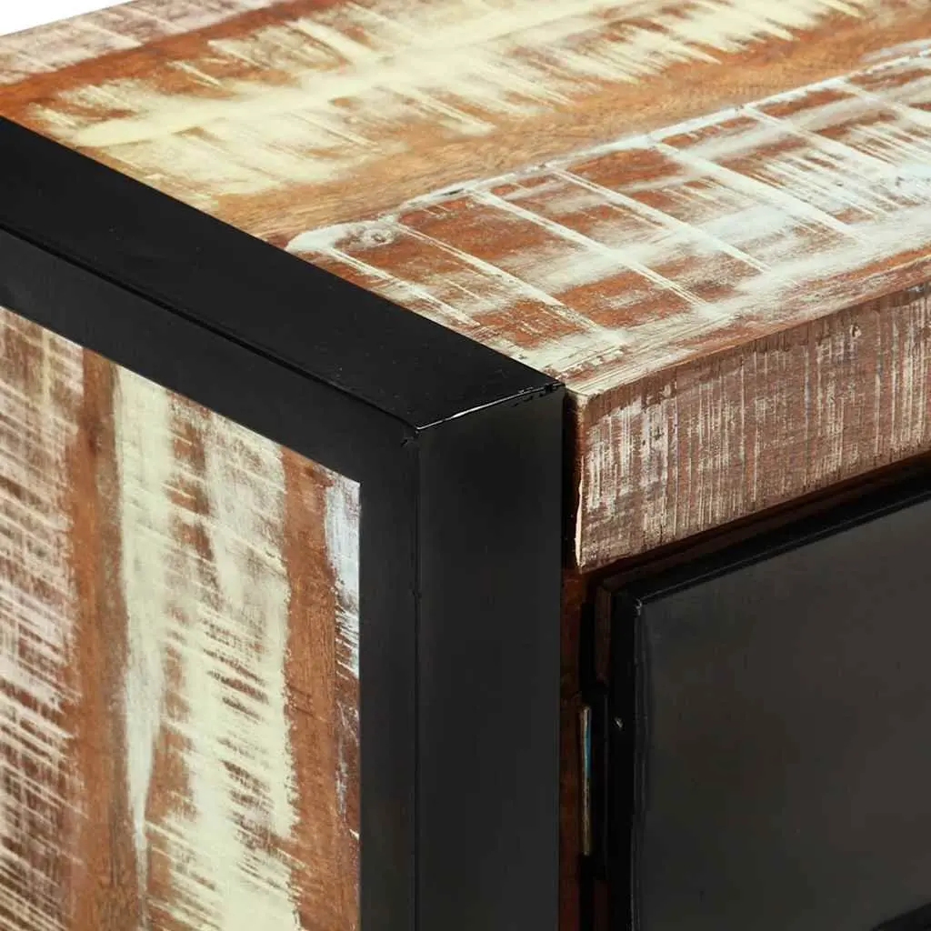 Solid Reclaimed Wood TV Cabinet with Doors & Drawer