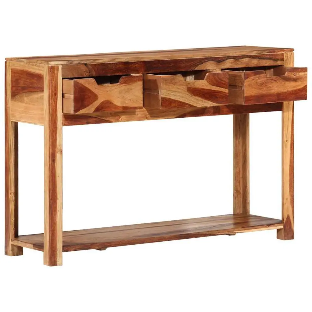 Solid Acacia Wooden Console Table with 3 Drawers