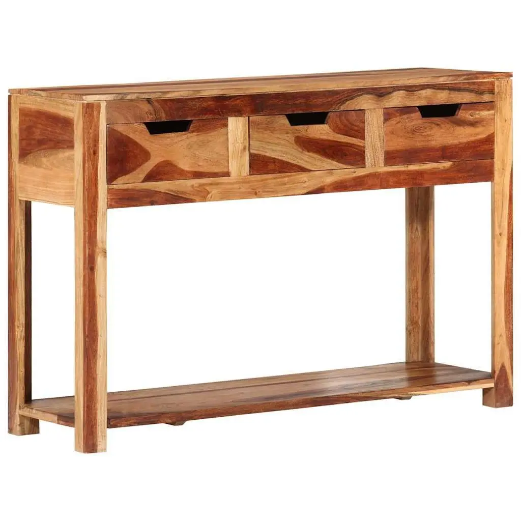 Solid Acacia Wooden Console Table with 3 Drawers