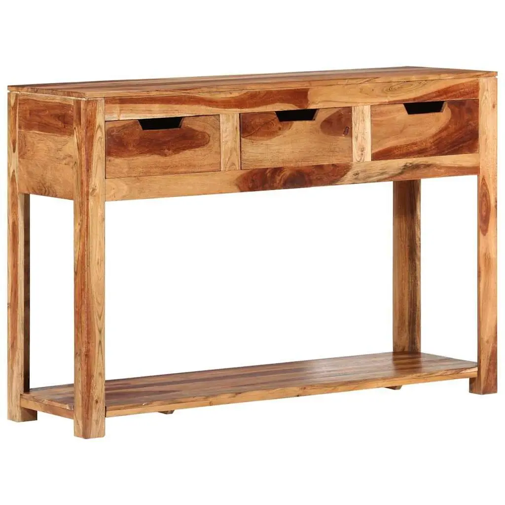 Solid Acacia Wooden Console Table with 3 Drawers