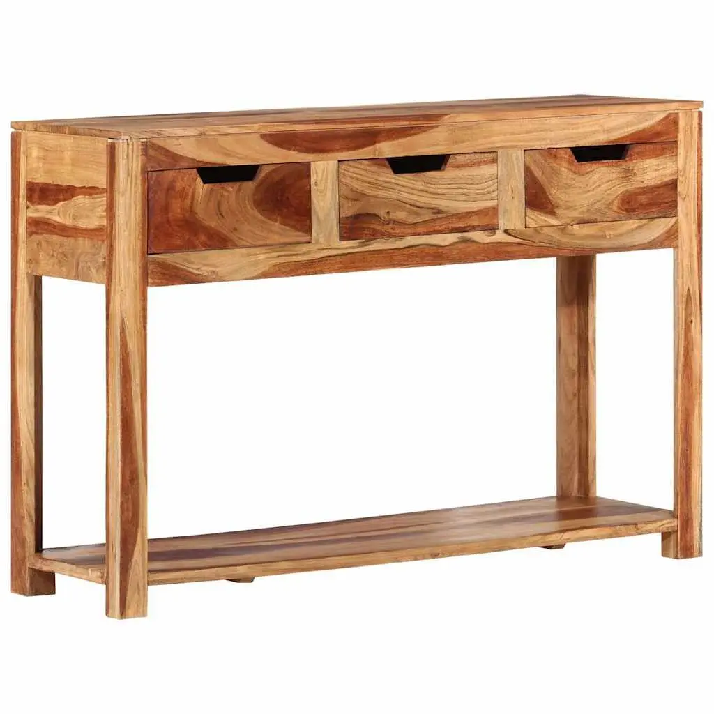 Solid Acacia Wooden Console Table with 3 Drawers