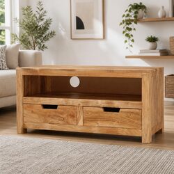 Solid Wood Acacia TV Cabinet for Living Room Storage