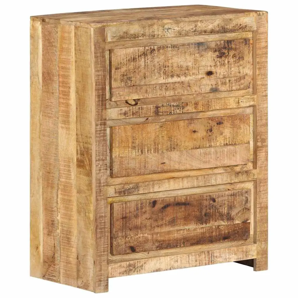 Solid Wood Mango Brown Drawer Cabinet with 3 Drawers