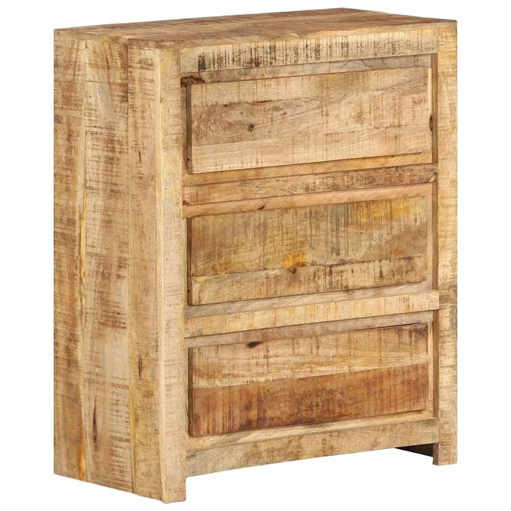 Solid Wood Mango Brown Drawer Cabinet with 3 Drawers