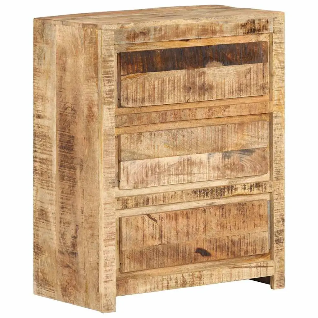 Solid Wood Mango Brown Drawer Cabinet with 3 Drawers