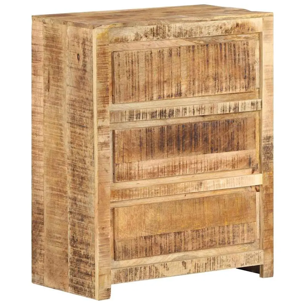 Solid Wood Mango Brown Drawer Cabinet with 3 Drawers