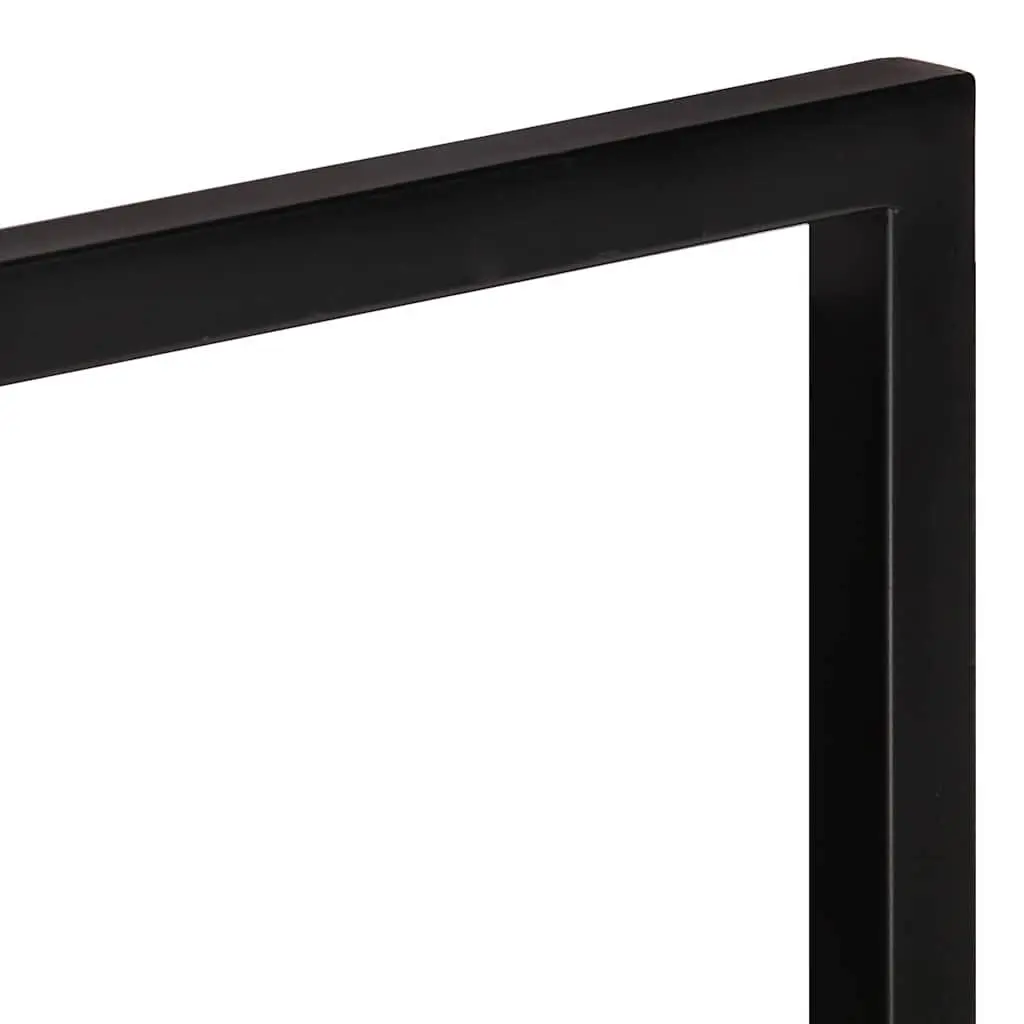 Floating Shelves Solid Acacia Wood Brown Steel Frame 2 Pieces