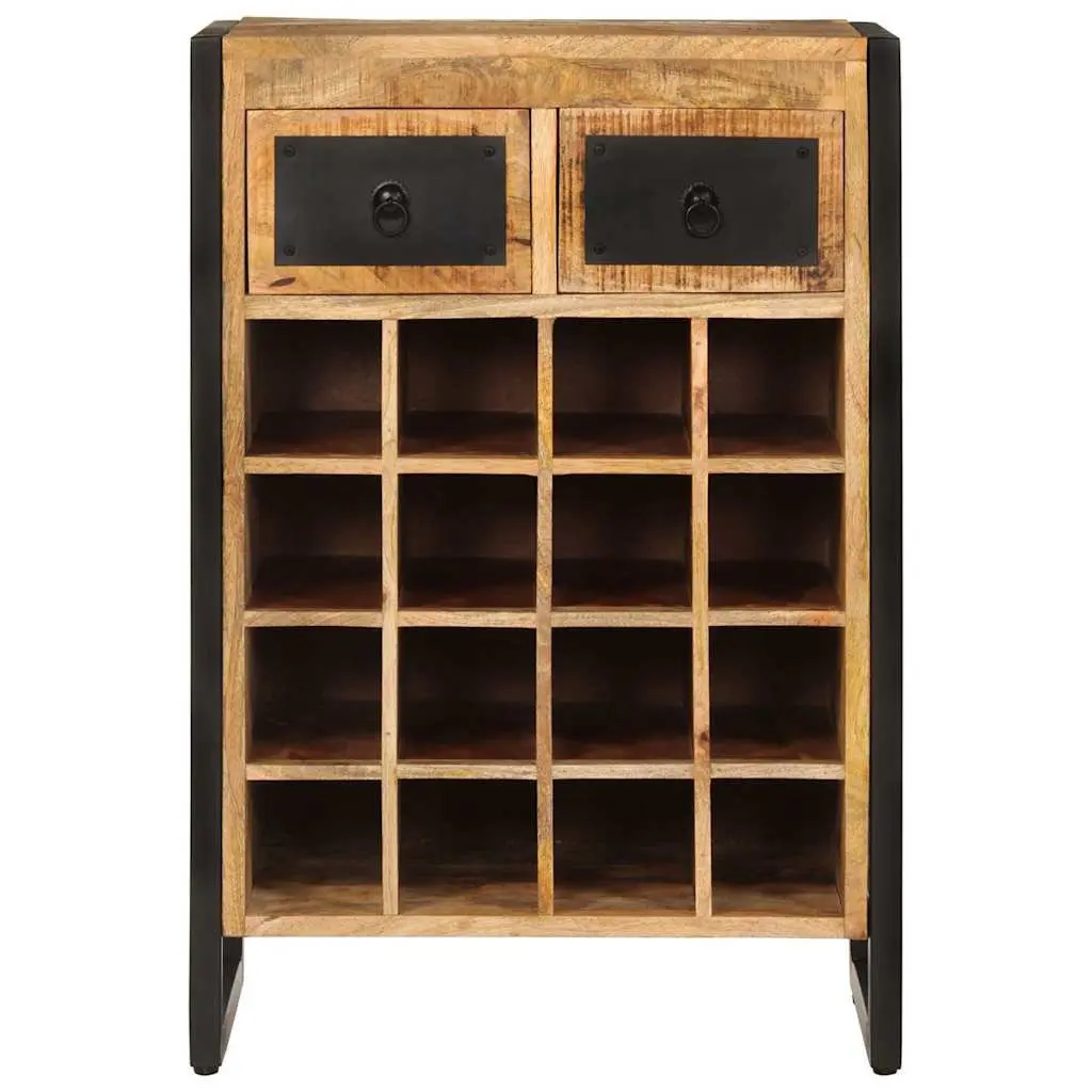 Solid Wood Wine Rack for 16 Bottles with Drawers