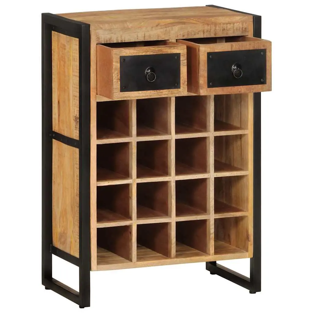 Solid Wood Wine Rack for 16 Bottles with Drawers
