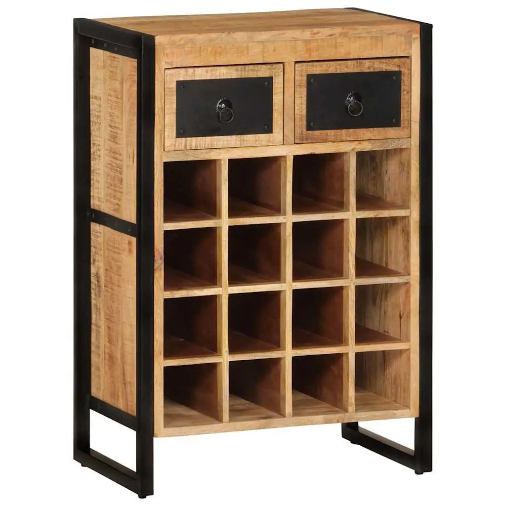 Solid Wood Wine Rack for 16 Bottles with Drawers