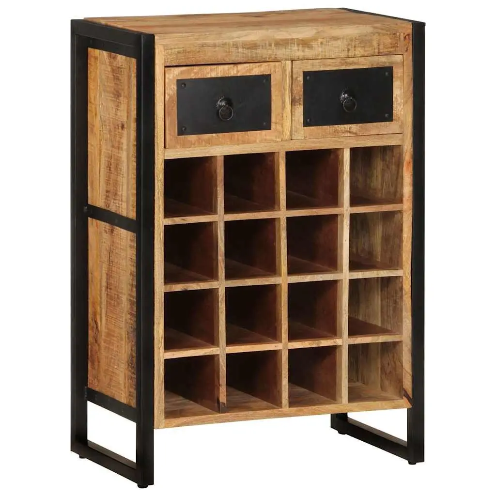 Solid Wood Wine Rack for 16 Bottles with Drawers