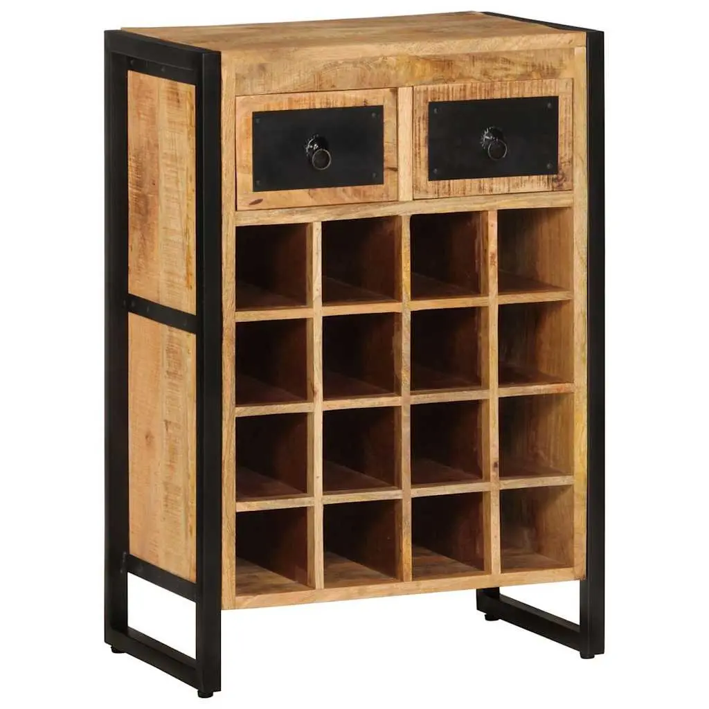 Solid Wood Wine Rack for 16 Bottles with Drawers