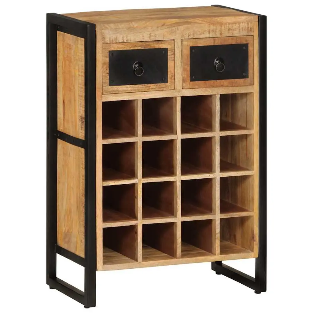 Solid Wood Wine Rack for 16 Bottles with Drawers