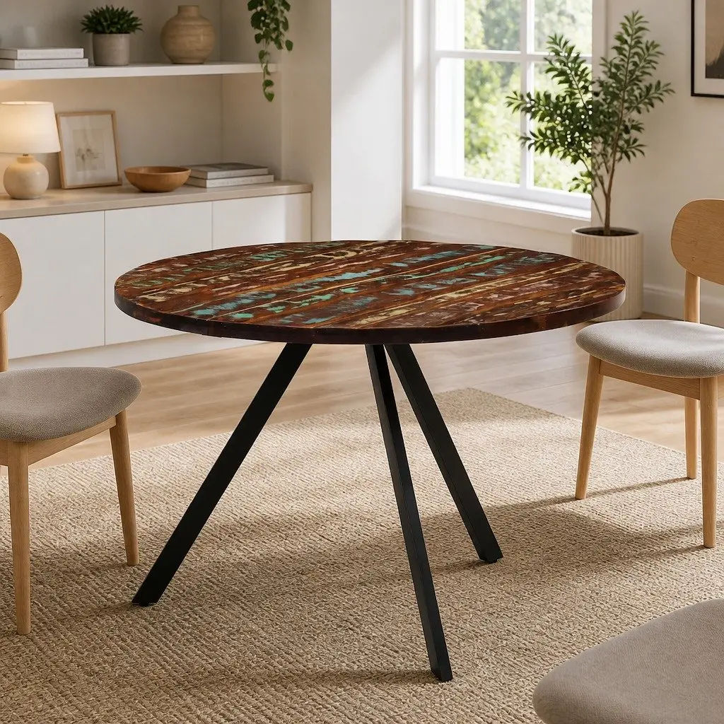 Vintage Style Solid Reclaimed Wood Dining Table 110x75 cm