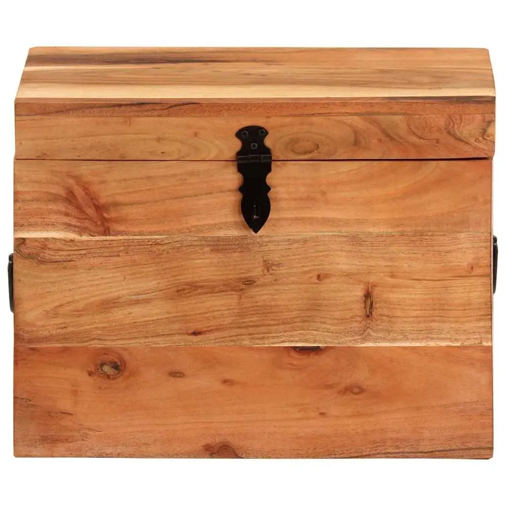 Acacia Wood Storage Box Brown 39x28x31cm Solid Antique Style Chest for Home Organization