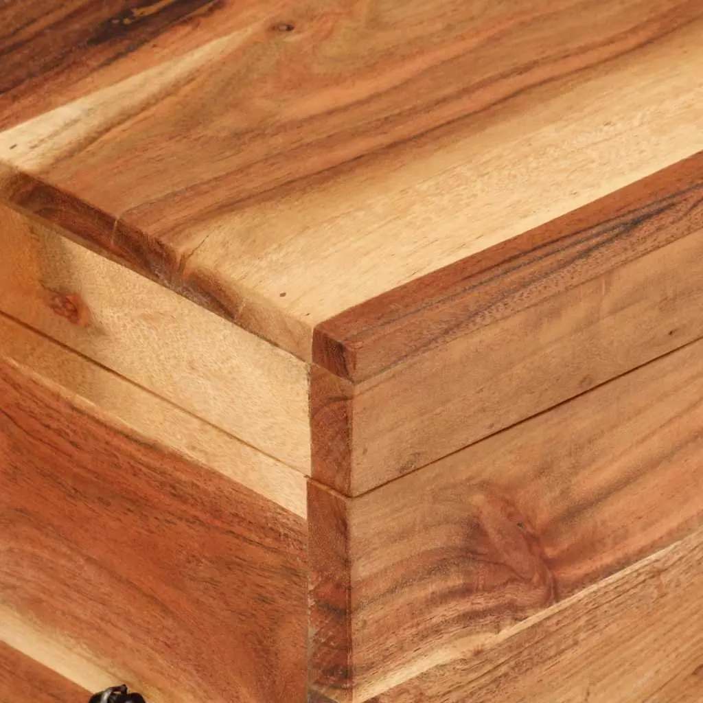 Acacia Wood Storage Box Brown 39x28x31cm Solid Antique Style Chest for Home Organization