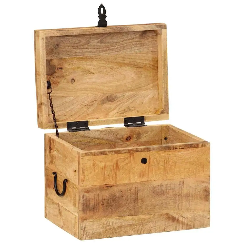 Storage Chest Solid Mango Wood 39x28x31cm Brown Antique