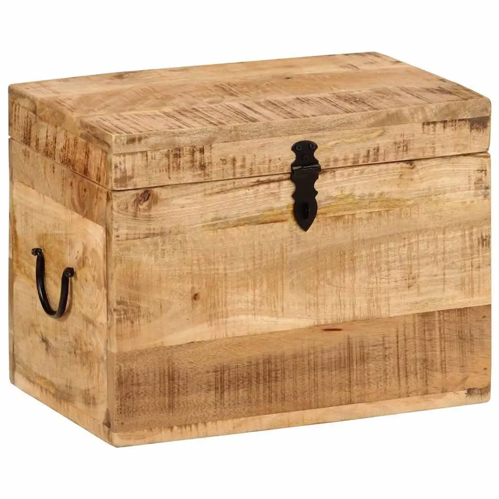 Storage Chest Solid Mango Wood 39x28x31cm Brown Antique