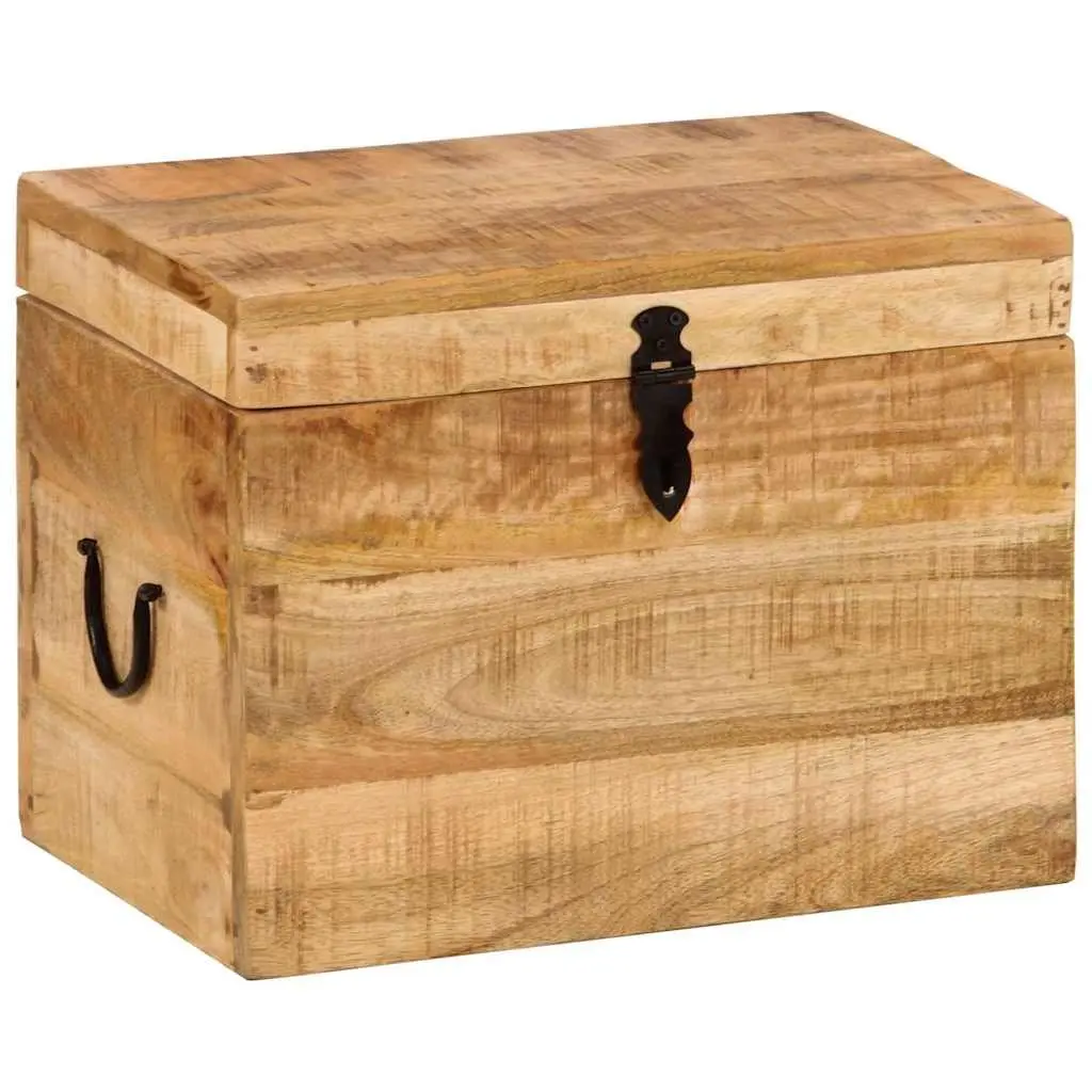 Storage Chest Solid Mango Wood 39x28x31cm Brown Antique