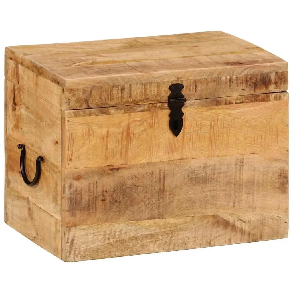 Storage Chest Solid Mango Wood 39x28x31cm Brown Antique
