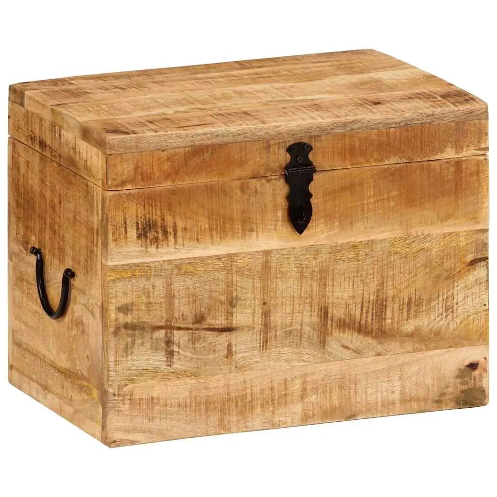 Storage Chest Solid Mango Wood 39x28x31cm Brown Antique