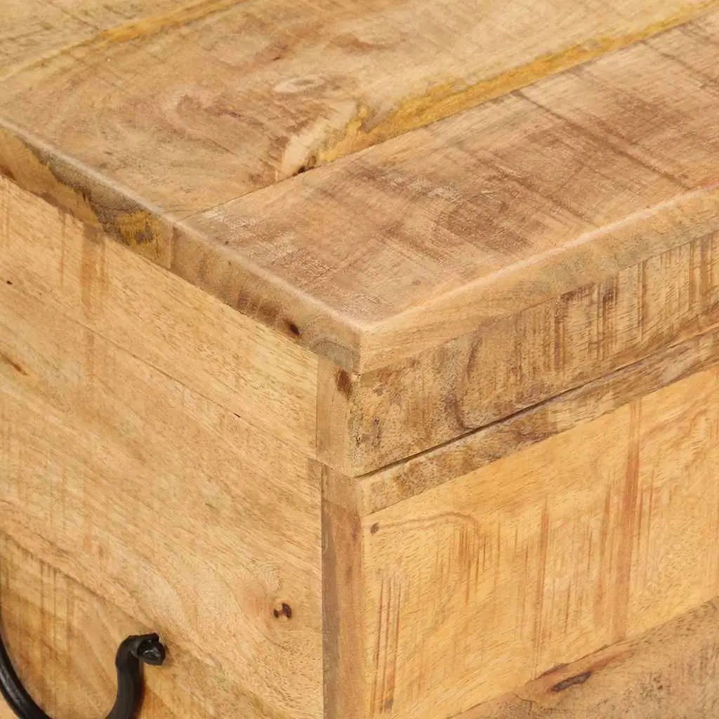 Storage Chest Solid Mango Wood 39x28x31cm Brown Antique