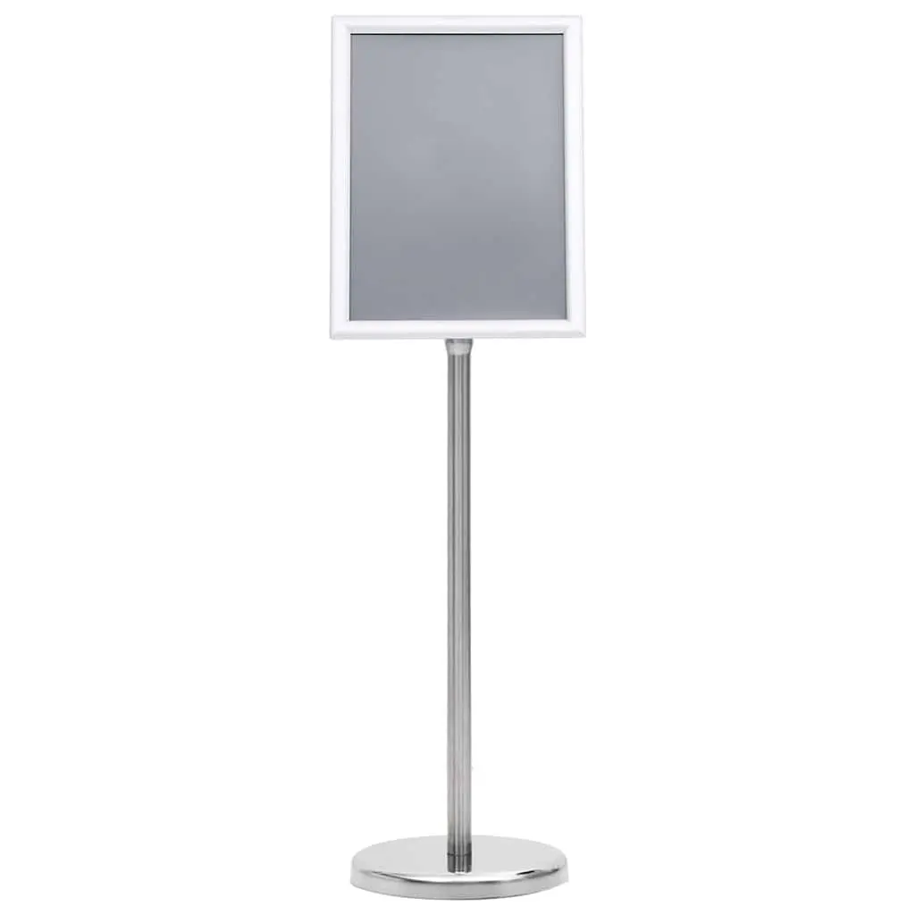 Silver Adjustable Poster Stand 2 Pack with Rotatable Frame