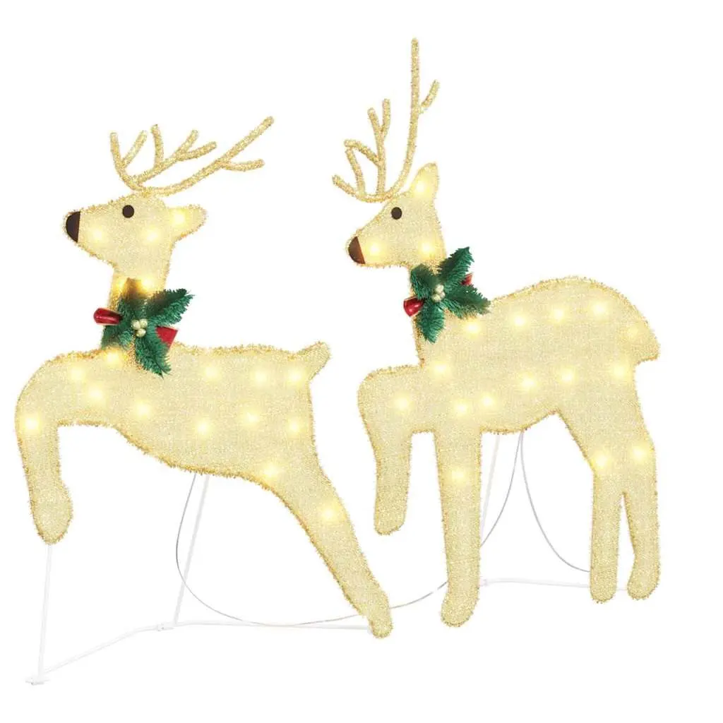 LED Reindeer Decoration Art Deco Gold 4 Pieces