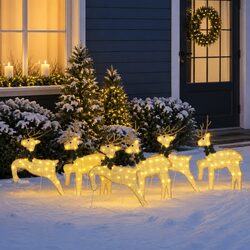 Gold LED Reindeer Decorations Set of 6 for Christmas
