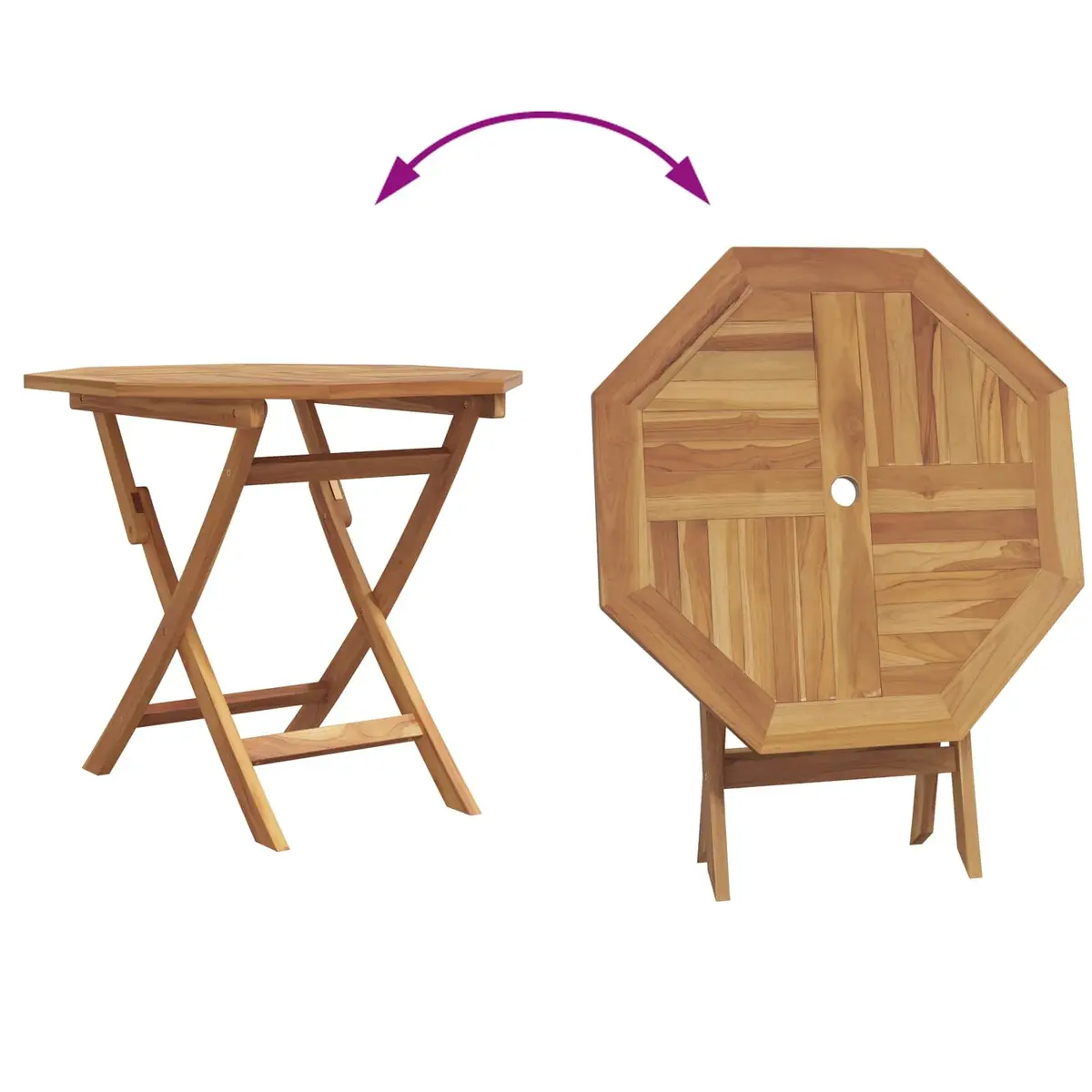 Solid Acacia Wood 3-Piece Garden Dining Set in Brown
