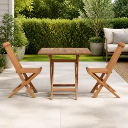 Solid Wood Garden Dining Set with Comfortable Chairs