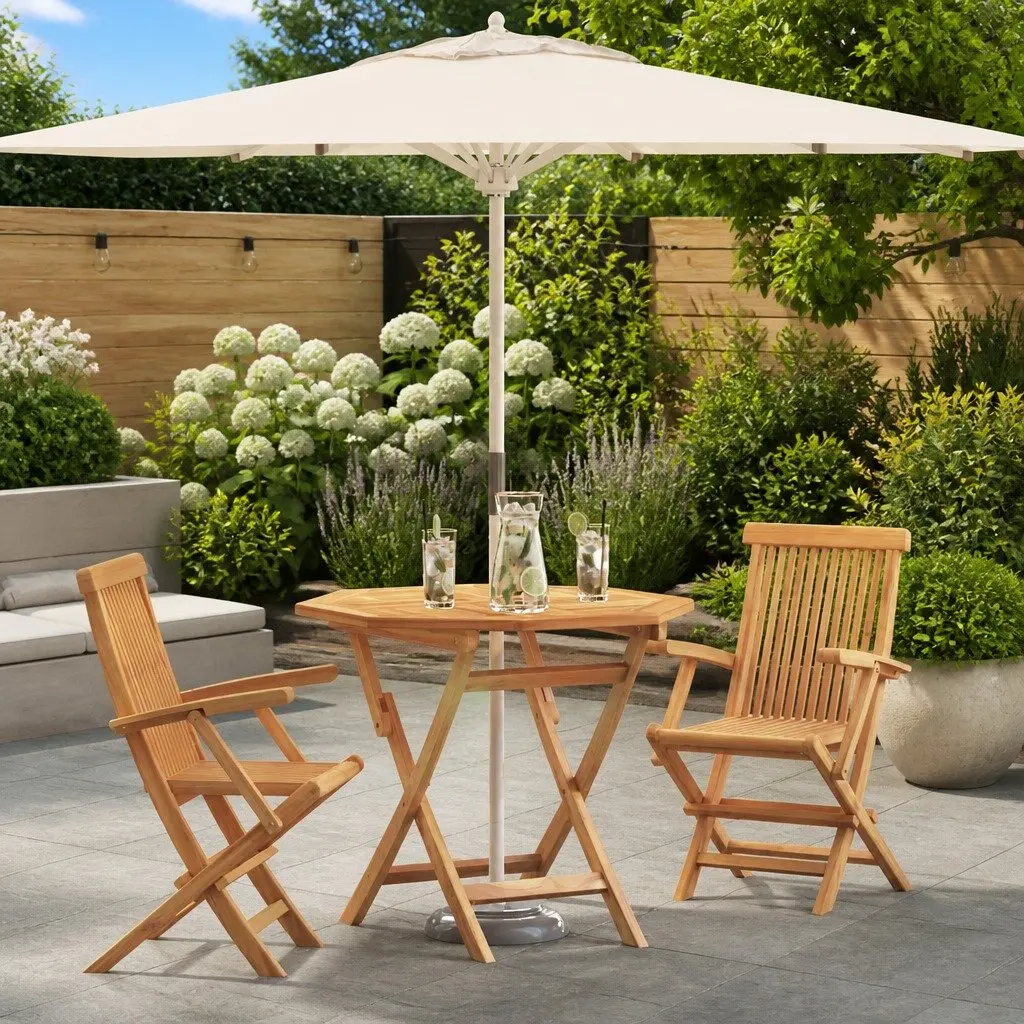 3-Piece Acacia Wood Garden Dining Set
